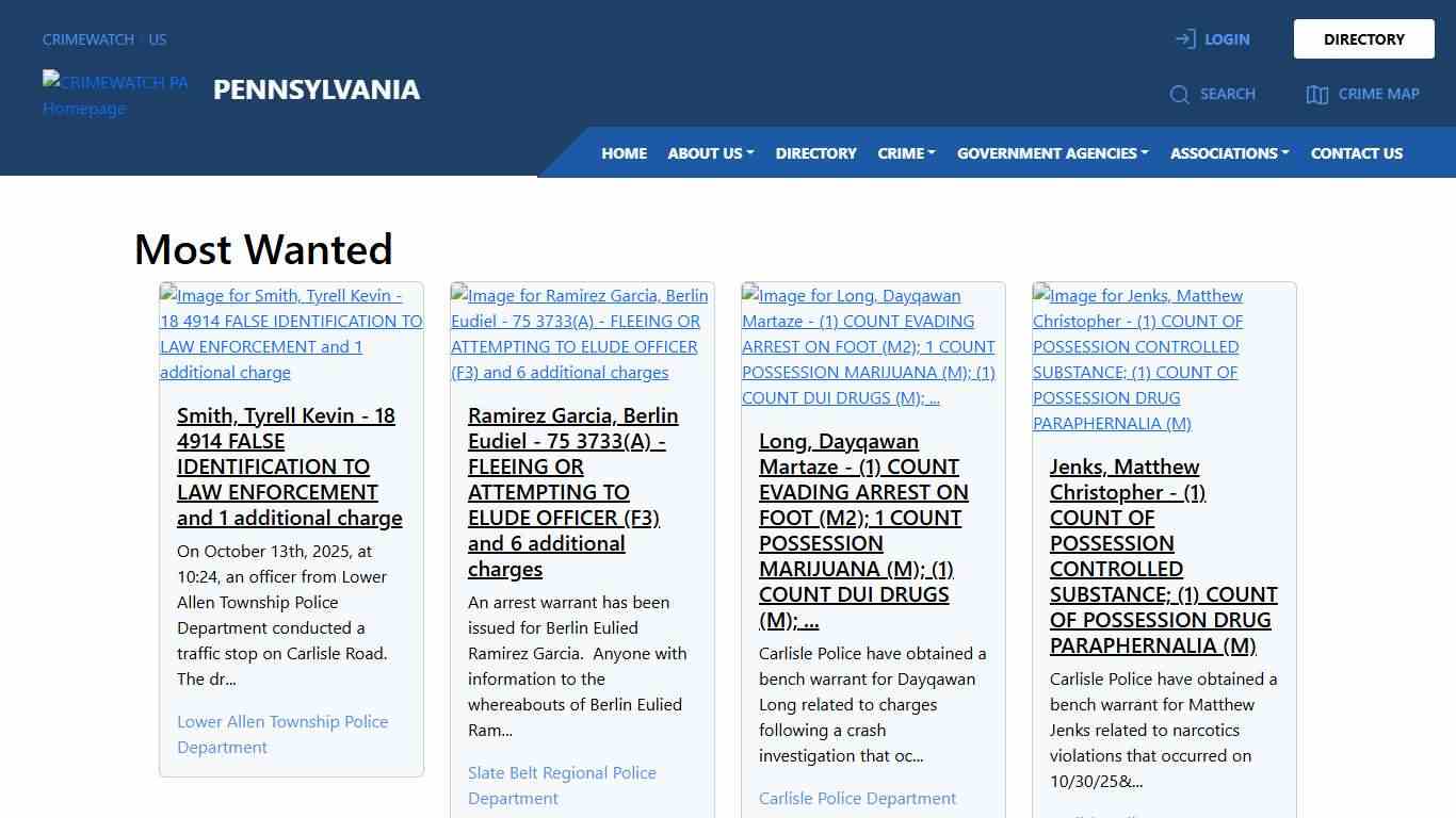 Pennsylvania Most Wanted CRIMEWATCH